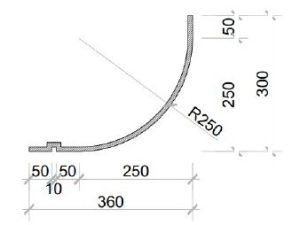 Trần cong bo góc GRG C-6# – mặt cắt – GMIV