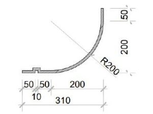 Trần cong bo góc GRG C-7# – mặt cắt – GMIV