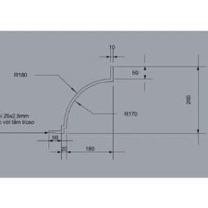 Trần cong bo góc GRG C-8# – mặt cắt – GMIV